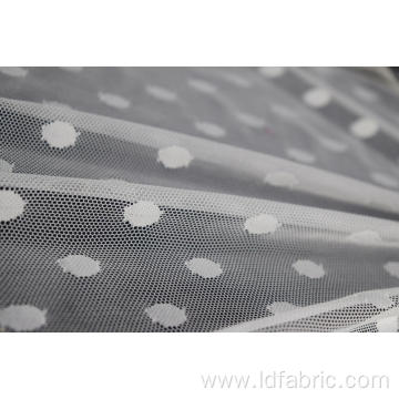 Nylon Spandex White Dots Mesh Fabric